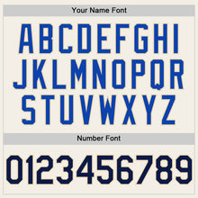 Load image into Gallery viewer, Custom Cream Navy-Thunder Blue 3D Pattern Design Confetti Authentic Baseball Jersey