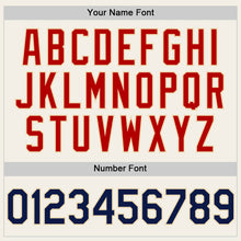 Load image into Gallery viewer, Custom Cream Navy-Red 3D Pattern Design Confetti Authentic Baseball Jersey