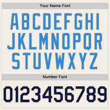 Load image into Gallery viewer, Custom Cream Navy-Electric Blue 3D Pattern Design Confetti Authentic Baseball Jersey