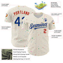 Load image into Gallery viewer, Custom Cream Royal-Red 3D Pattern Design Confetti Authentic Baseball Jersey
