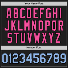 Load image into Gallery viewer, Custom Black Light Blue-Pink 3D Pattern Design Confetti Authentic Baseball Jersey