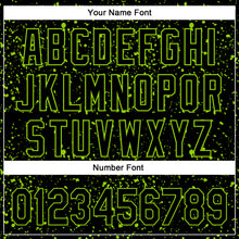 Load image into Gallery viewer, Custom Black Neon Green 3D Pattern Design Abstract Splatter Ink Authentic Baseball Jersey