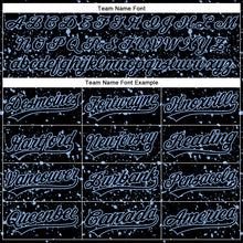 Load image into Gallery viewer, Custom Black Light Blue 3D Pattern Design Abstract Splatter Ink Authentic Baseball Jersey