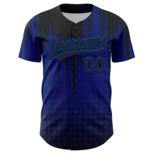 Load image into Gallery viewer, Custom Royal Black 3D Pattern Design Abstract Shape Authentic Baseball Jersey