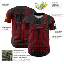 Load image into Gallery viewer, Custom Crimson Black 3D Pattern Design Abstract Shape Authentic Baseball Jersey