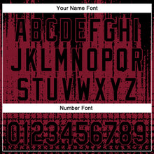 Load image into Gallery viewer, Custom Crimson Black 3D Pattern Design Abstract Shape Authentic Baseball Jersey