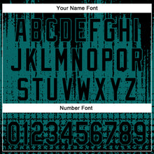 Load image into Gallery viewer, Custom Teal Black 3D Pattern Design Abstract Shape Authentic Baseball Jersey