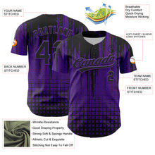 Load image into Gallery viewer, Custom Purple Black 3D Pattern Design Abstract Shape Authentic Baseball Jersey