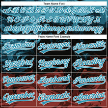 Load image into Gallery viewer, Custom Black Panther Blue Burgundy-White 3D Pattern Design Abstract Fluid Authentic Baseball Jersey