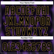 Load image into Gallery viewer, Custom Black Purple-Old Gold 3D Pattern Design Halftone Dots Authentic Baseball Jersey
