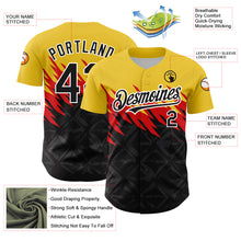 Load image into Gallery viewer, Custom Yellow Black-White 3D Pattern Design Abstract Shape Authentic Baseball Jersey