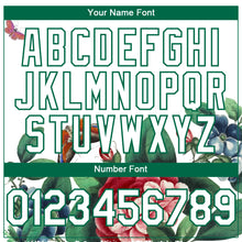 Load image into Gallery viewer, Custom White Kelly Green 3D Pattern Design Animal Butterfly And Flower Authentic Baseball Jersey