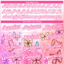 Load image into Gallery viewer, Custom White Pink 3D Pattern Design Animal Butterfly Authentic Baseball Jersey