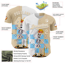 Load image into Gallery viewer, Custom City Cream White 3D Pattern Design Rave Skeleton Authentic Baseball Jersey