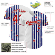 Load image into Gallery viewer, Custom White Red-Royal 3D American Flag Stars Authentic Baseball Jersey