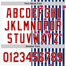 Load image into Gallery viewer, Custom White Red-Royal 3D American Flag Stars Authentic Baseball Jersey