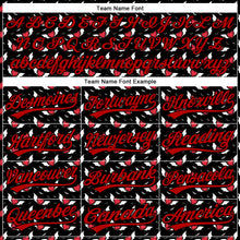 Load image into Gallery viewer, Custom Black Red 3D Pattern Design Gothic Style Devil Heart Authentic Baseball Jersey