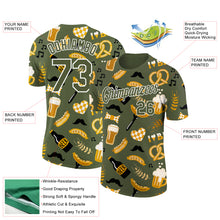 Load image into Gallery viewer, Custom Olive White 3D Pattern Design Oktoberfest Beer Festival Performance T-Shirt