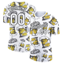 Load image into Gallery viewer, Custom White Black 3D Pattern Design Oktoberfest Beer Festival Performance T-Shirt