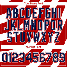 Load image into Gallery viewer, Custom White Navy-Red 3D American Flag Authentic Baseball Jersey