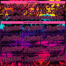 Load image into Gallery viewer, Custom Black Pink 3D Pattern Design Tropical Hawaii Palms Trees Authentic Baseball Jersey