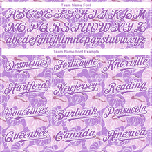 Load image into Gallery viewer, Custom Light Purple White 3D Pattern Design Tropical Anthurium Flower Authentic Baseball Jersey