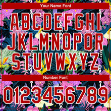 Load image into Gallery viewer, Custom Black Red-White 3D Pattern Design Tropical Anthurium Flower Authentic Baseball Jersey