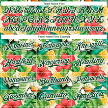 Load image into Gallery viewer, Custom White Red-Green 3D Pattern Design Tropical Plant And Bird Authentic Baseball Jersey