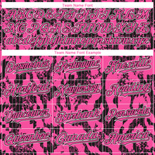 Load image into Gallery viewer, Custom Pink Black-White 3D Pattern Design Abstract Fluid Authentic Baseball Jersey