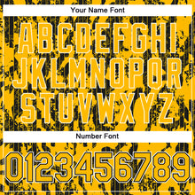 Load image into Gallery viewer, Custom Gold Black-White 3D Pattern Design Abstract Fluid Authentic Baseball Jersey