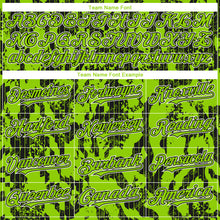 Load image into Gallery viewer, Custom Neon Green Black-White 3D Pattern Design Abstract Fluid Authentic Baseball Jersey