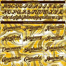 Load image into Gallery viewer, Custom Yellow Brown-Old Gold 3D Pattern Design Abstract Fluid Authentic Baseball Jersey