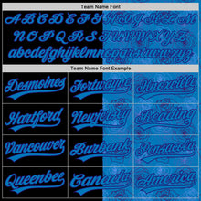 Load image into Gallery viewer, Custom Blue Dark Purple-Black 3D Pattern Design Gothic Style Rose Authentic Baseball Jersey