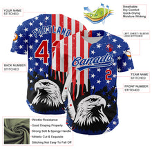 Load image into Gallery viewer, Custom White Red-Royal 3D American Flag Eagle And Star Authentic Baseball Jersey