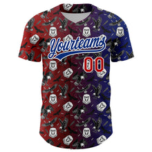 Load image into Gallery viewer, Custom Red Royal-White 3D Pattern Design American Eagle Authentic Baseball Jersey