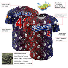 Load image into Gallery viewer, Custom Red Royal-White 3D Pattern Design American Eagle Authentic Baseball Jersey