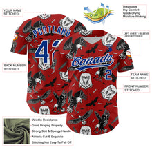 Load image into Gallery viewer, Custom Red Royal-White 3D Pattern Design American Eagle Authentic Baseball Jersey