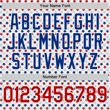 Load image into Gallery viewer, Custom White Red-Royal 3D Pattern Design Star Authentic Baseball Jersey