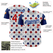 Load image into Gallery viewer, Custom White Red-Royal 3D Pattern Design Star Authentic Baseball Jersey
