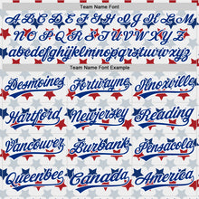 Load image into Gallery viewer, Custom White Red-Royal 3D Pattern Design Star Authentic Baseball Jersey