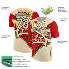 Load image into Gallery viewer, Custom City Cream Black 3D Pattern Design Food Pizza Performance T-Shirt