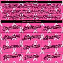 Load image into Gallery viewer, Custom Pink Black 3D Pink Ribbon Breast Cancer Performance T-Shirt