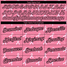 Load image into Gallery viewer, Custom Medium Pink Black 3D Pink Ribbon Breast Cancer Performance T-Shirt