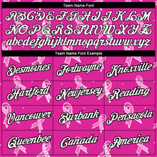 Load image into Gallery viewer, Custom Deep Pink White-Black 3D Pink Ribbon Breast Cancer Performance T-Shirt