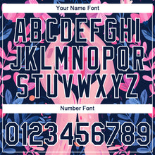 Load image into Gallery viewer, Custom Navy White 3D Pink Ribbon Breast Cancer Performance T-Shirt