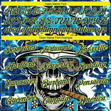 Load image into Gallery viewer, Custom Royal Light Yellow 3D Pattern Design Hawaii Style Skull And Tropical Palm Leaves Performance T-Shirt
