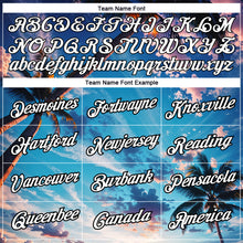 Load image into Gallery viewer, Custom Powder Blue White-Black 3D Pattern Design Hawaii Palm Trees Performance T-Shirt