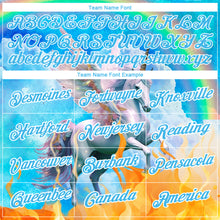 Load image into Gallery viewer, Custom Lakes Blue White 3D Pattern Design Unicorn Under The Rainbow Performance T-Shirt