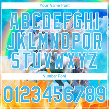 Load image into Gallery viewer, Custom Lakes Blue White 3D Pattern Design Unicorn Under The Rainbow Performance T-Shirt