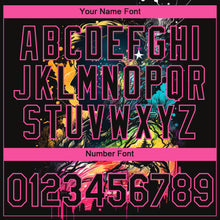 Load image into Gallery viewer, Custom Black Pink 3D Pattern Design Rave Dripping Splatter Art Performance T-Shirt